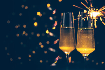 Happy New Year. Christmas and New Year holidays background with copy space.