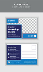 A modern corporate postcard design