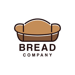 Monoline Bread Logo Design Vector illustration Vintage symbol emblem