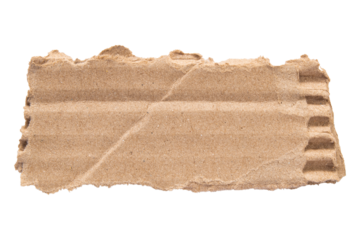 brown cardboard with crumpled and torn pattern isolated on transparent background.png