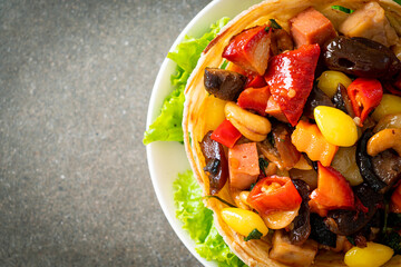 Stir fried mixed Chinese fruits .and nuts