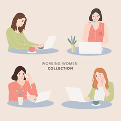 Fototapeta premium working women set