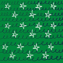 seamless pattern with flowers star