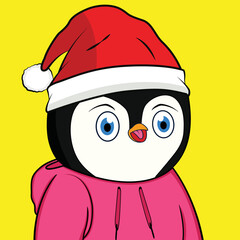 Unique penguin NFT art work.
NFT collection design, Antarctic bird, EPS 10 Vector.