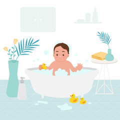 baby bathing in bathup