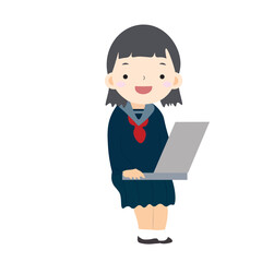 student using computer (Girl)