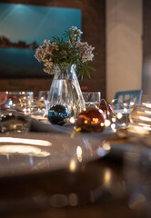 Decorated Christmas table setting