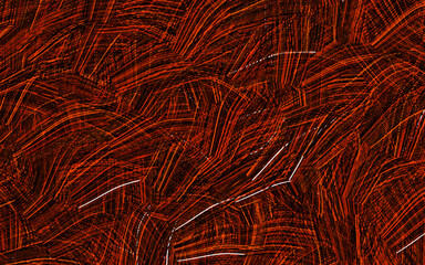 Dark Orange vector texture with curved lines.
