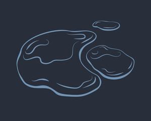 Water spill, puddle. Contour liquid. Wax, honey, slime. Vector icon. 