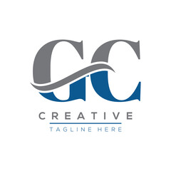 Initial Letter GC logo template. Monnogram, delicate floral design ,Vector design