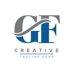 Initial Letter GF logo template. Monnogram, delicate floral design ,Vector design