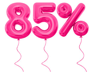 85 percent pink balloon offer in 3d