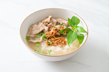 Pho Bo vietnamese soup with pork and rice noodles