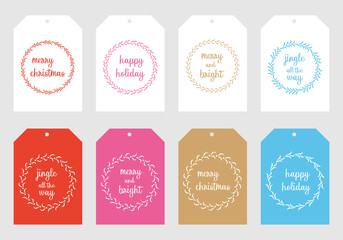 Merry Christmas tags set. Christmas printable gift tags.	