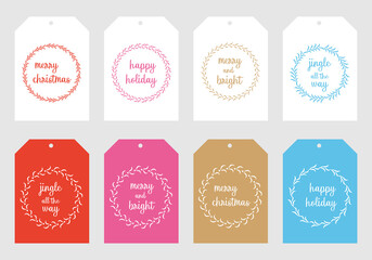 Merry Christmas tags set. Christmas printable gift tags.	