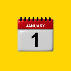 january 3d calendar vector design. january calendar design template. 3d calendar design vector illustration