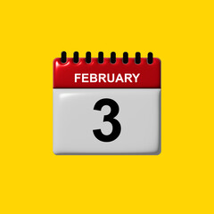 february 3d calendar vector design. february calendar design template. 3d calendar design vector illustration