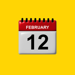 february 3d calendar vector design. february calendar design template. 3d calendar design vector illustration