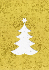 和風デザインのクリスマスツリー、上品な金箔和紙と銀の砂子大礼紙