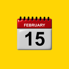 february 3d calendar vector design. february calendar design template. 3d calendar design vector illustration