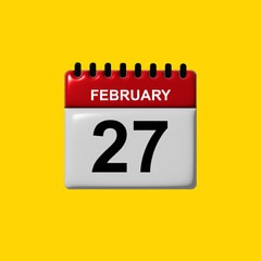 february 3d calendar vector design. february calendar design template. 3d calendar design vector illustration