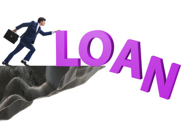 Fototapeta premium Debt and loan concept with businessman