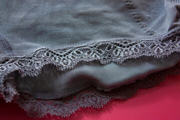 Gray seamless smooth floral lace luxury elegant women shapewear panty. 