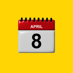 april 3d calendar vector design. april calendar design template. 3d calendar design vector illustration