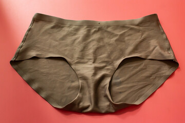 Brown seamless smooth unlined luxury elegant women hipster panty. 