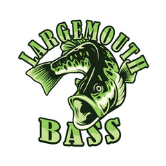 largemouth bass fishing logo illustration	