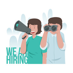 Illustration graphic of  Looking for Programmers. Perfect for banner, social media, etc.