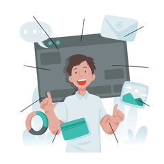 Illustration graphic of New Exploration. Perfect for banner, social media, etc.