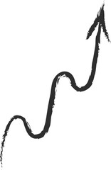 Sketchy grunge arrows vector illustration. White twisted and curled hand drawn chalk style arrow, spiral and curved doodle pointer isolated for hand drawn infographic design