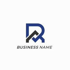design logo creative roof and letter R