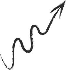 Sketchy grunge arrows vector illustration. White twisted and curled hand drawn chalk style arrow, spiral and curved doodle pointer isolated for hand drawn infographic design