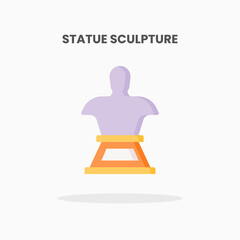 Statue Sculpture icon flat. Vector illustration on white background. Can used for web, app, digital product, presentation, UI and many more.