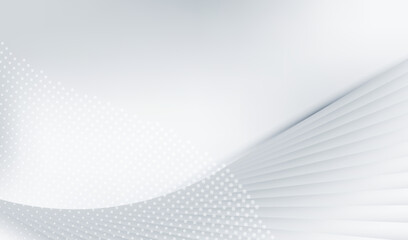 White business design with halftone dot lines. Technology gray geometric vector background.	
