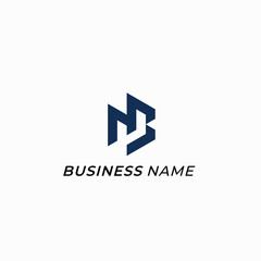 design logo monogram letter M and letter B