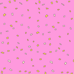 紙吹雪　線画　ピンク色