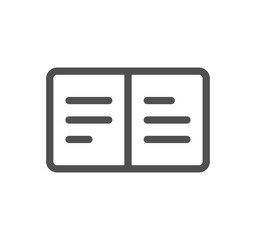 Book and learning icon outline and linear symbol.	
