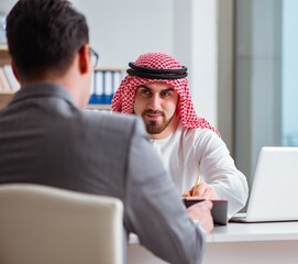 Diverse business concept with arab businessman