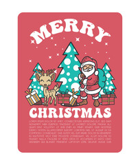 Merry Christmas and happy new year greeting card illustration