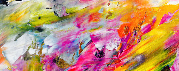 Color texture. Hand drawn oil painting on canvas. Abstract art background. Modern, contemporary art. Colorful canvas. Wall decor background	
