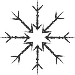 Icy snowflakes winter decoration collection vector illustration. Set of chalk sketch white snowflake icons on blackboard for new year celebration design or winter season festive ornament decoration
