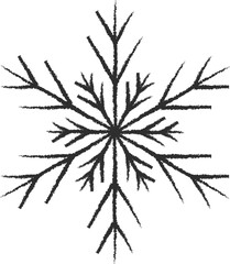 Frozen snowflake symbol collection vector illustration. Chalk style line white snowflakes isolated on blackboard for abstract christmas celebration design or winter season decoration ornament