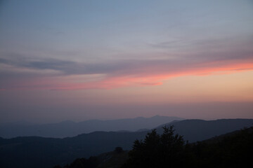 sunset on the mountain summit at miletto in matese park