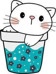 Pot kitten cute flower cat flower pot kitty adorable pet cute cat 
