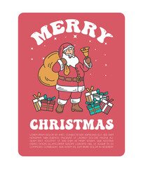 Merry Christmas and happy new year greeting card illustration