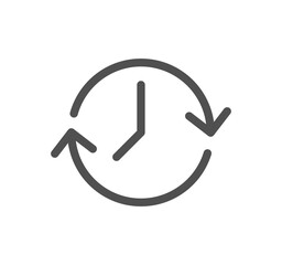 Timer and clock icon outline and linear symbol.	
