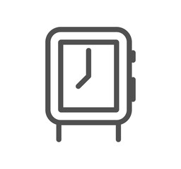 Timer and clock icon outline and linear symbol.	
